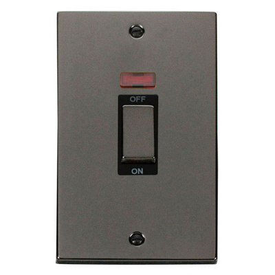 Black Nickel 2 Gang Ingot Size 45A Switch With NeonBlack TrimSe Home