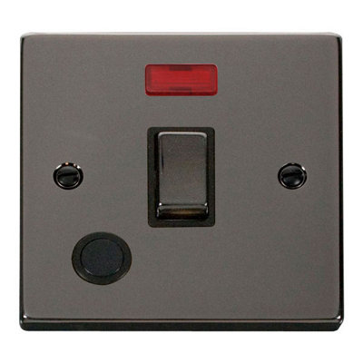 Black Nickel 1 Gang 20A Ingot Dp Switch With Flex With NeonBlack TrimSe Home from B&Q
