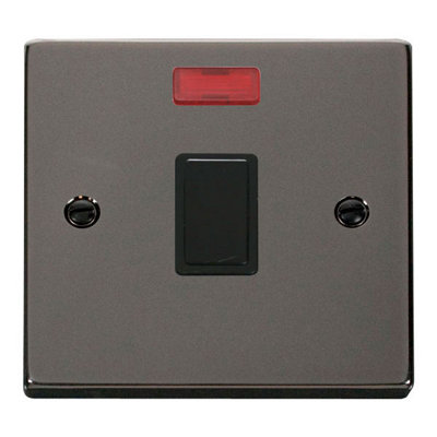 Black Nickel 1 Gang 20A Dp Switch With NeonBlack TrimSe Home from B&Q