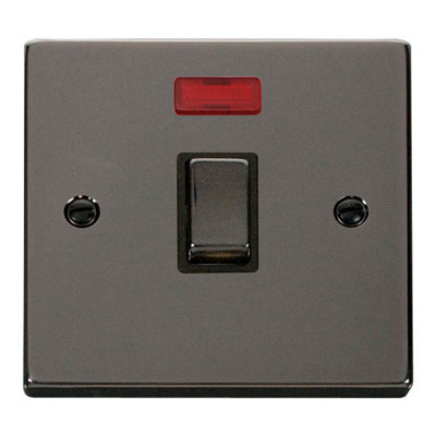 Black Nickel 1 Gang 20A Ingot Dp Switch With NeonBlack TrimSe Home from B&Q