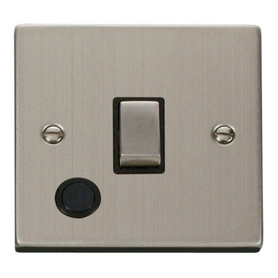 Stainless Steel 1 Gang 20A Ingot Dp Switch With FlexBlack TrimSe Home from B&Q