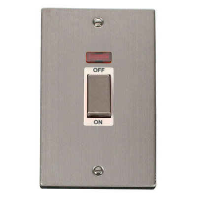 Stainless Steel 2 Gang Ingot Size 45A Switch With NeonWhite TrimSe Home