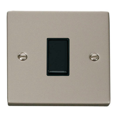 Pearl Nickel 10A 1 Gang Intermediate Light SwitchBlack TrimSe Home from B&Q