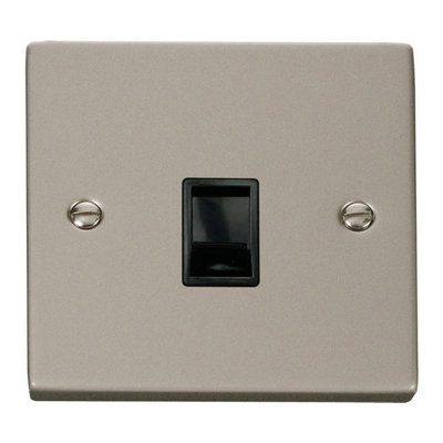 Se Home Pearl Nickel Rj11 Socket - Trim Black