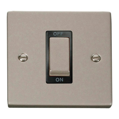 Pearl Nickel 1 Gang Ingot Size 45A SwitchBlack TrimSe Home