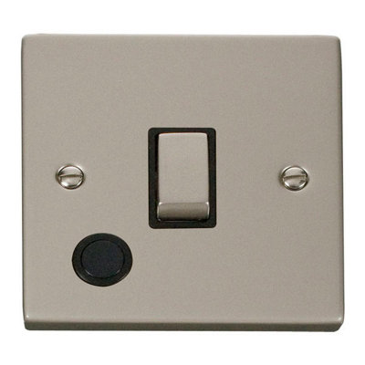 Pearl Nickel 1 Gang 20A Ingot Dp Switch With FlexBlack TrimSe Home from B&Q