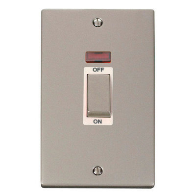 Pearl Nickel 2 Gang Ingot Size 45A Switch With NeonWhite TrimSe Home