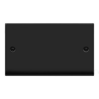 Matt Black 2 Gang Blank PlateSe Home