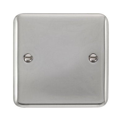 Curved Polished Chrome 1 Gang Blank PlateSe Home from B&Q