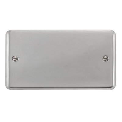 Curved Polished Chrome 2 Gang Blank PlateSe Home from B&Q