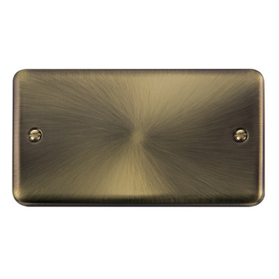 Curved Antique Brass 2 Gang Blank PlateSe Home