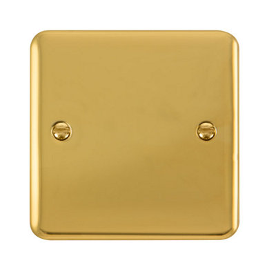 Curved Polished Brass 1 Gang Blank PlateSe Home from B&Q