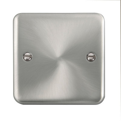 Curved Satin / Brushed Chrome 1 Gang Blank PlateSe Home from B&Q
