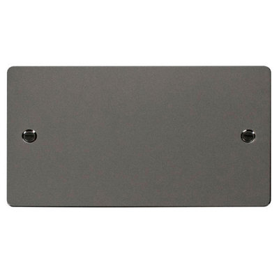 Flat Plate Black Nickel 2 Gang Blank PlateSe Home