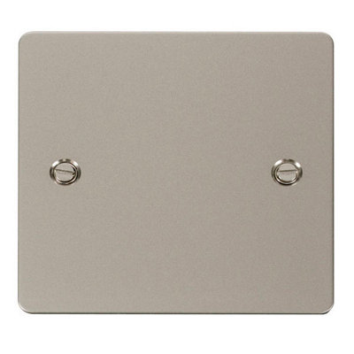 Flat Plate Pearl Nickel 1 Gang Blank PlateSe Home