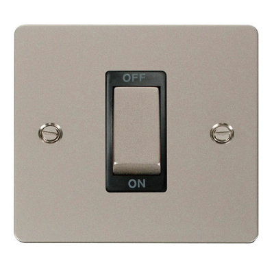 Flat Plate Pearl Nickel 1 Gang Ingot Size 45A SwitchBlack TrimSe Home