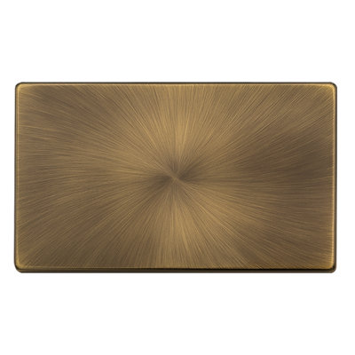 Antique Brass Screwless Plate 2 Gang Blank PlateSe Home from B&Q