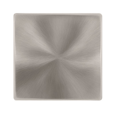 Brushed Steel Screwless Plate 1 Gang Blank PlateSe Home
