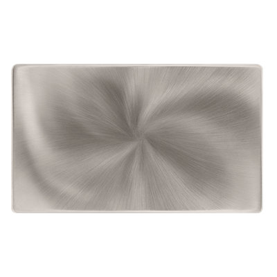 Brushed Steel Screwless Plate 2 Gang Blank PlateSe Home
