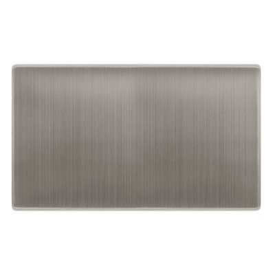 Stainless Steel Screwless Plate 2 Gang Blank PlateSe Home from B&Q