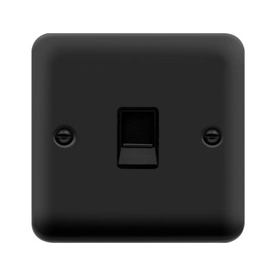 B&Q - Curved Matt Black Rj11 SocketBlack TrimSe Home