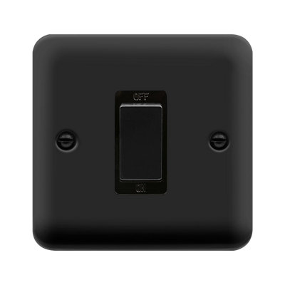 Curved Matt Black 1 Gang Ingot Size 45A SwitchBlack TrimSe Home
