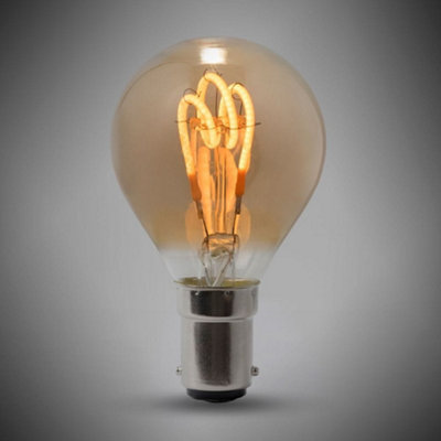 2W B15 Vintage Edison Golf Ball Led Light Bulb 1800K T-Spiral Filament High Cri DimmableSe Home from B&Q