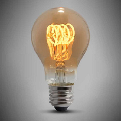 4W E27 Es Vintage Edison Gls Led Light Bulb 1800K T-Spiral Filament High Cri DimmableSe Home from B&Q