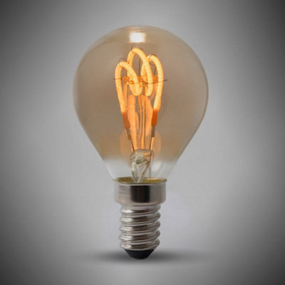 2W E14 Ses Vintage Edison Golf Ball Led Light Bulb 1800K T-Spiral Filament High Cri DimmableSe Home from B&Q