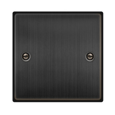 Matt Bronze 1 Gang Blank PlateSe Home from B&Q