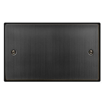 Matt Bronze 2 Gang Blank PlateSe Home from B&Q