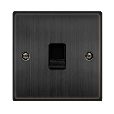 B&Q - Matt Bronze Master Telephone Single Socket 