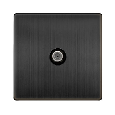 Matt Bronze Screwless Plate Satellite Socket 1 Gang Se Home from B&Q