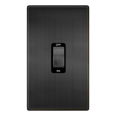Matt Bronze Screwless Plate 2 Gang Ingot Size 45A Switch Se Home
