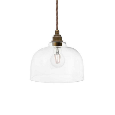 B&Q - Tennyson Clear Glass Pendant LightOld English BrassSe Home