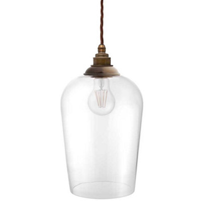 B&Q - Milton Clear Glass Pendant LightOld English BrassSe Home