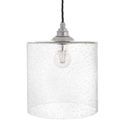 B&Q - Lowell Bubble Glass Pendant LightNickelSe Home