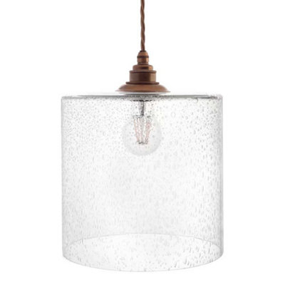 B&Q - Lowell Bubble Glass Pendant LightOld English BrassSe Home