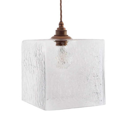 B&Q - Montagu Dappled Glass Pendant LightOld English BrassSe Home