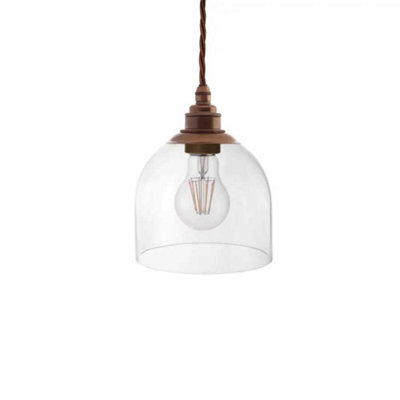 B&Q - Larkin Clear Glass Pendant LightOld English BrassSe Home