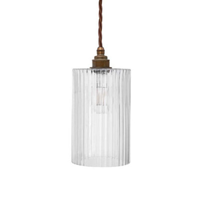 B&Q - Henley Cylinde Glass Pendant LightOld English BrassSe Home