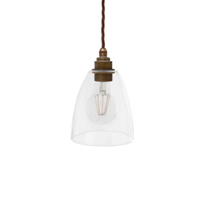 B&Q - Dickens Clear Glass Pendant LightOld English BrassSe Home