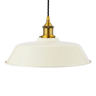 Clay White Chancery Painted Dome Pendant Light With Antique Gold Lamp Holder And Black Twisted CableSe Home from B&Q
