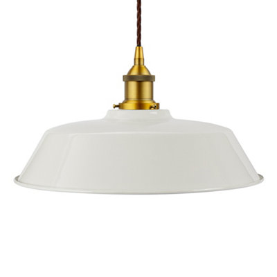 Pale Grey Chancery Painted Dome Pendant Light With Antique Gold Lamp Holder And Brown Twisted CableSe Home from B&Q