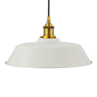 Pale Grey Chancery Painted Dome Pendant Light With Antique Gold Lamp Holder And Black Round CableSe Home from B&Q