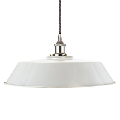 Pale Grey Large Chancery Painted Dome Pendant Light With Nickel Lamp Holder And Grey Twisted CableSe Home from B&Q