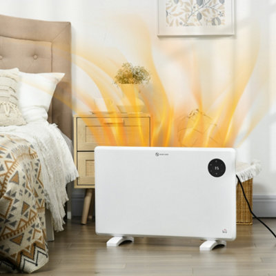 HOMCOM Electric Convector Heater - 1200W - 5-35°C Adjustable - LED Display - White - Image 8