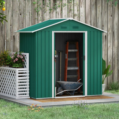 Outsunny 6.5X3.5Ft Metal Garden Shed For Garden And Outdoor Storage, Green