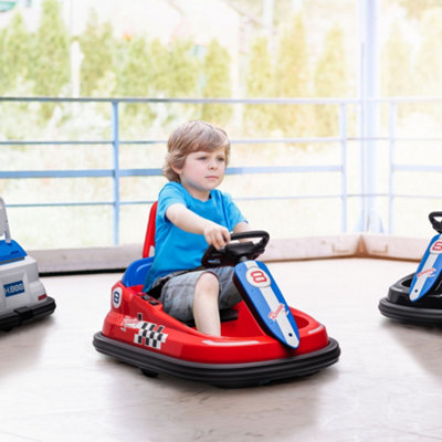 Homcom 6V Kids Bumper Car,rotation Waltz Car W/ 2 SpeedsRed from B&Q