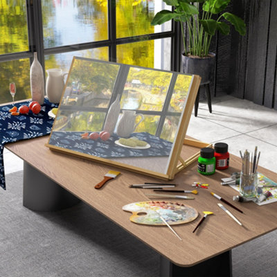 Vinsetto Unisex Natural Desktop Table Easel Craft Workstation Portable Folding Drawing Board In - Image 6